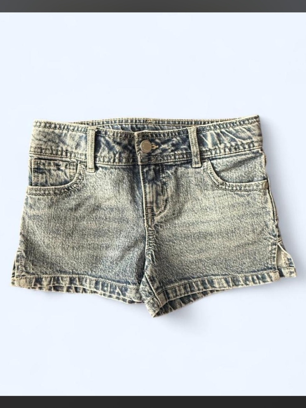 Youth art class Girls' Acid Wash Denim Shorts - Light Blue/dark blue size 6/7